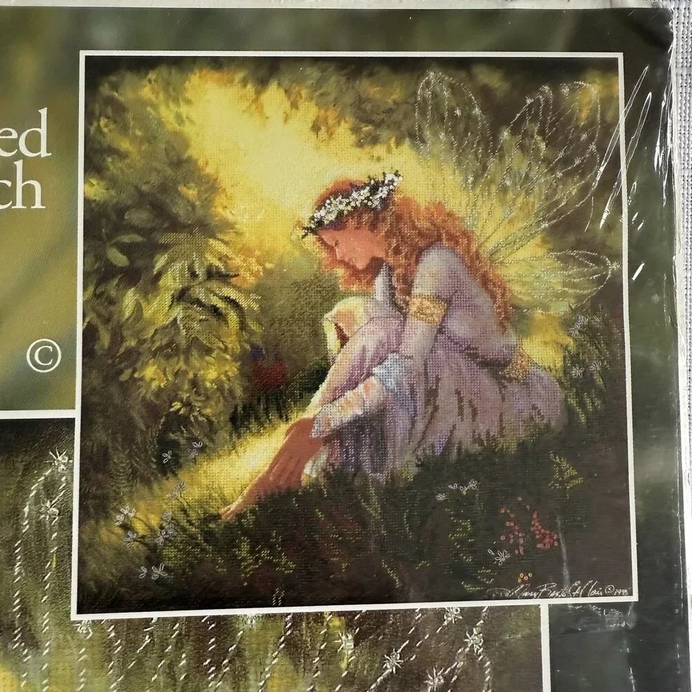 GARDEN OF DREAMS PICTURE FAIRY EMBELLISHED CROSS STITCH KIT FULL COLOR NEW